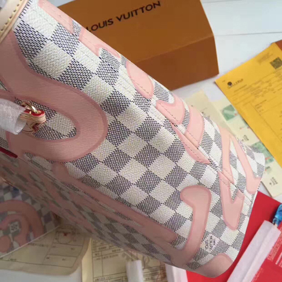 Louis Vuitton N41050 Neverfull MM Shoulder Bag Damier Azur Canvas - Image 6