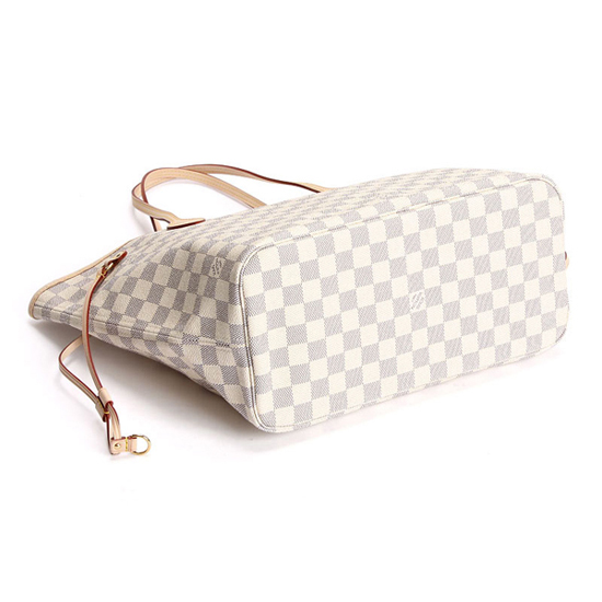 Louis Vuitton N51107 Neverfull MM Shoulder Bag Damier Azur Canvas - Image 6