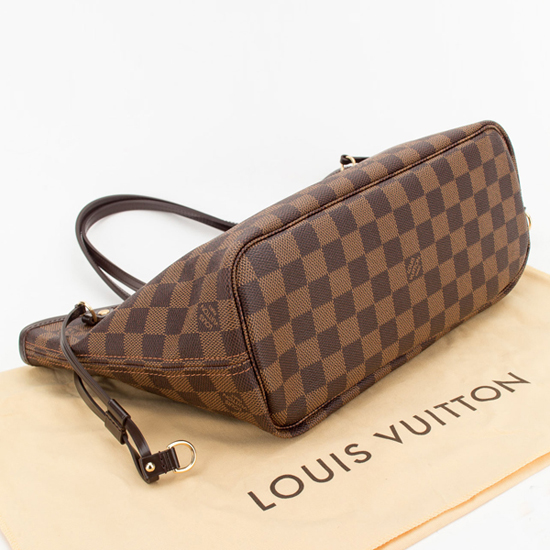 Louis Vuitton N51109 Neverfull PM Shoulder Bag Damier Ebene Canvas - Image 5