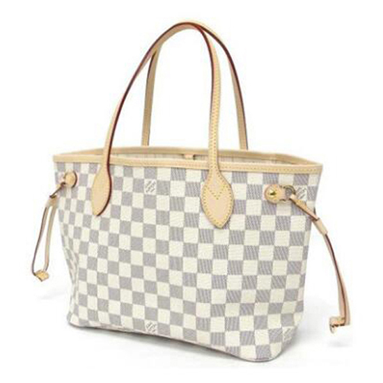 Louis Vuitton N51110 Neverfull PM Shoulder Bag Damier Azur Canvas - Image 2