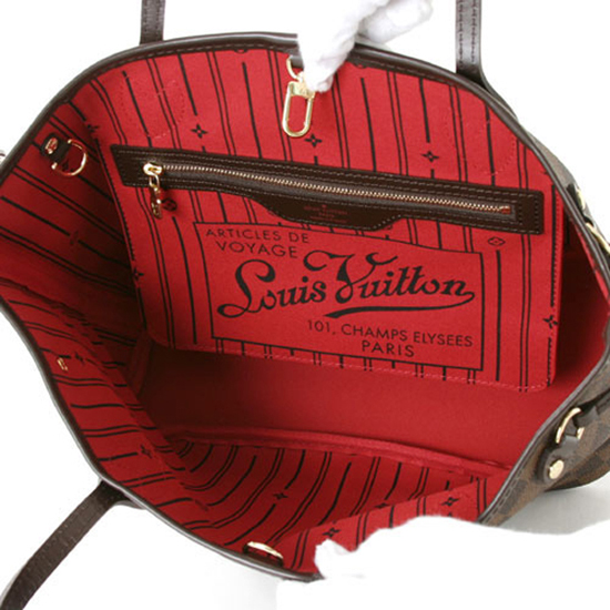 Louis Vuitton N51109 Neverfull PM Shoulder Bag Damier Ebene Canvas - Image 6