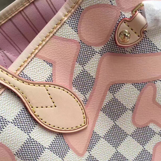 Louis Vuitton N41050 Neverfull MM Shoulder Bag Damier Azur Canvas - Image 3