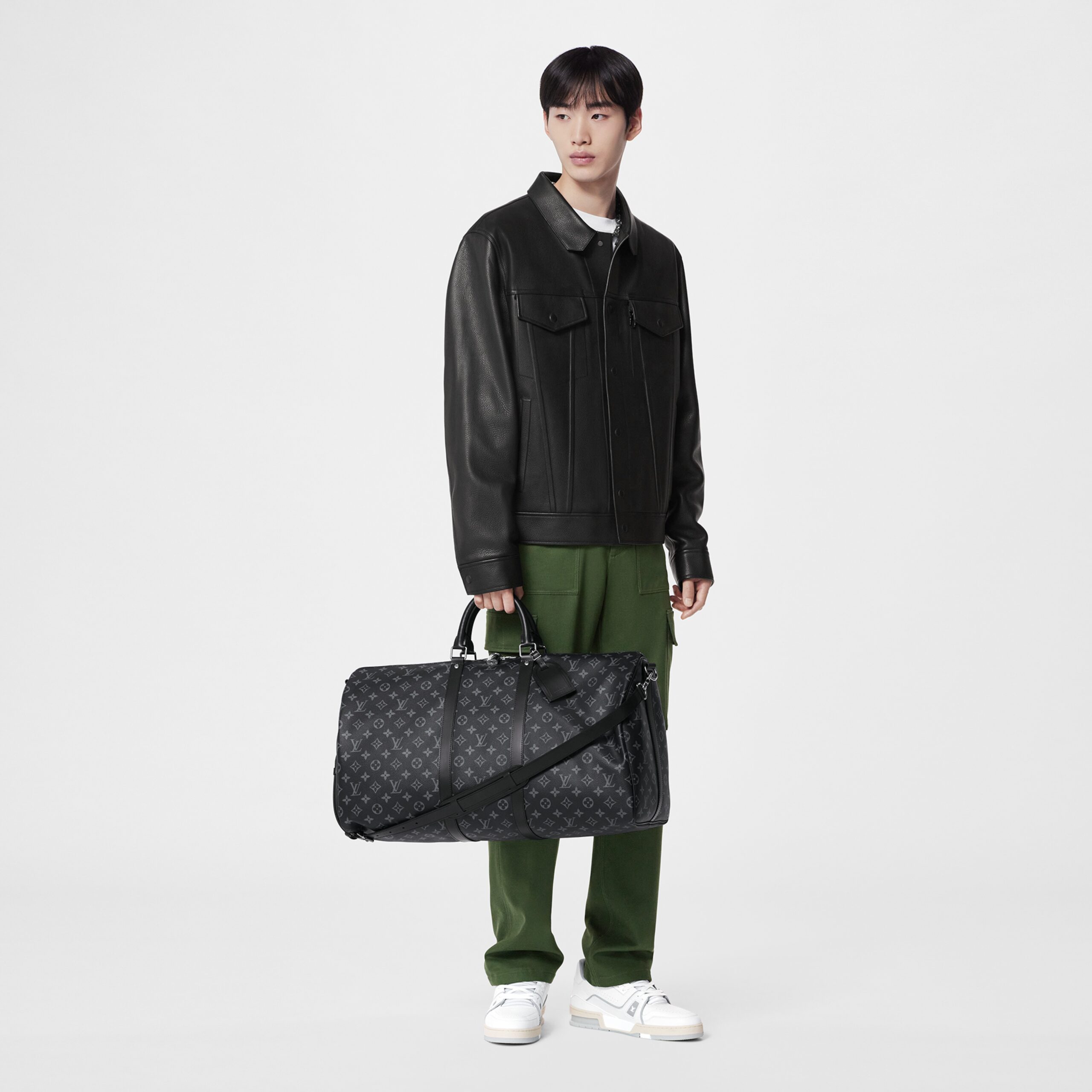 Louis Vuitton M40605 Keepall Bandoulière 55 Black - Image 10