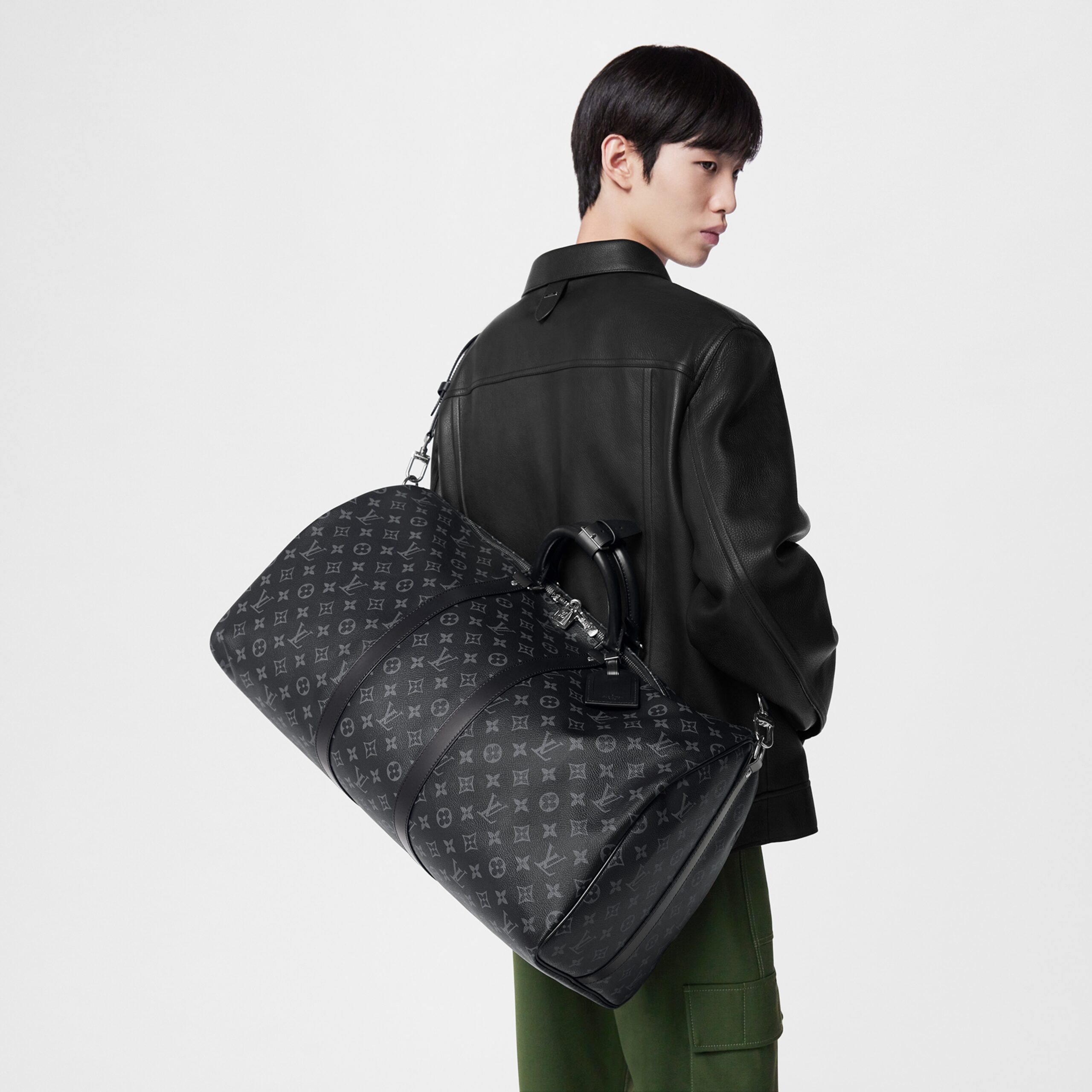 Louis Vuitton M40605 Keepall Bandoulière 55 Black - Image 9