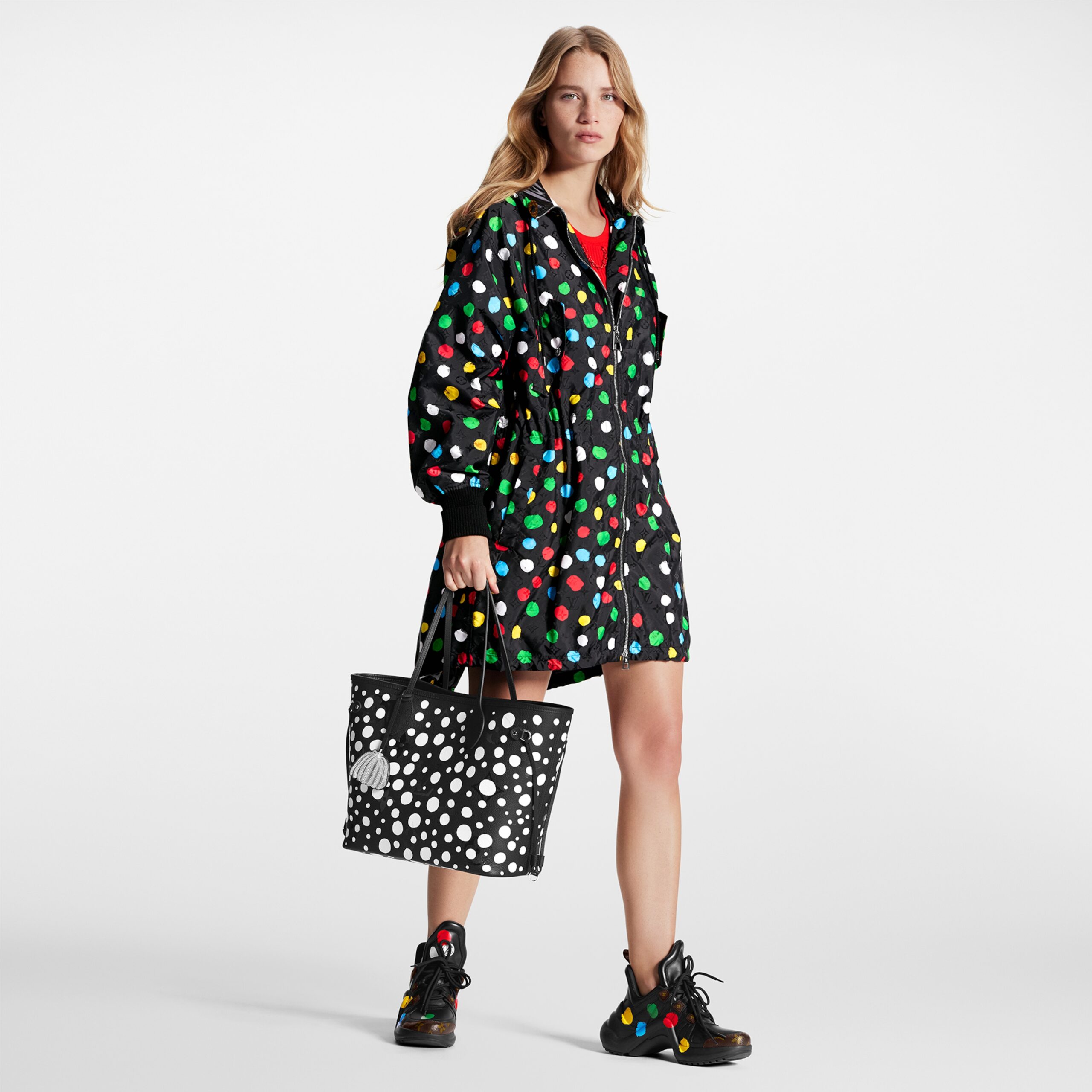 Louis Vuitton LV x YK Neverfull MM M46390 Black white - Image 9